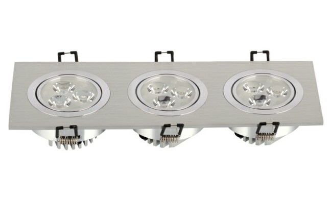 LED 9W 開孔276x83mm射燈 燈珠貼片LED 三頭格柵射燈