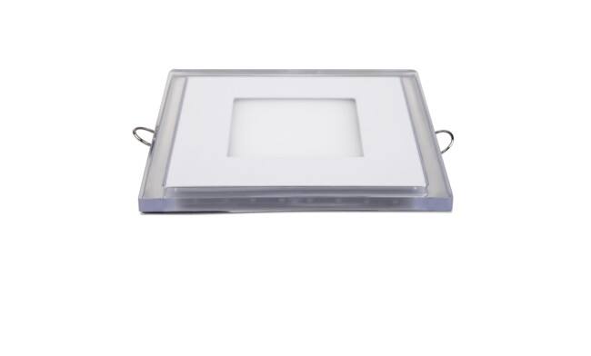 LED面板燈 6W超薄雙色圓形面板燈 開孔90*90mm 白光藍邊 可分段控制光色