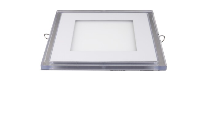LED面板燈 12W超薄雙色方形面板燈 開孔115x115mm 白光藍邊 可分段控制光色
